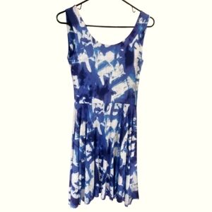 Cynthia Rowley Blue/White Knit Skater Dress Size XS